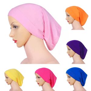 Hijabs Scarves Wraps Bandanas Durag Men's Women's High quality Modal multi-color headband cap Elastic <strong>mercerized</strong> cotton ethnic scarf bottom cap