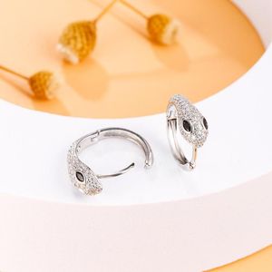 Creolen, Top-Qualität, Kupfer, Zirkon, silbrig, kreative Schlange, Persönlichkeit, eingelegter CZ, cooler Stil, Charme, Damenschmuck, Geschenk, Bijoux