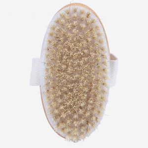 100pcs pelle secca corpo viso spazzola a setole naturali morbide spazzole per doccia in legno spa senza manico pulizia dh999