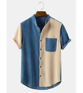 1st Custom Casual denim Kort ärm Träningsskjortor för män OEM Fashion Summer Button Up Formal Dress Shirts For Men