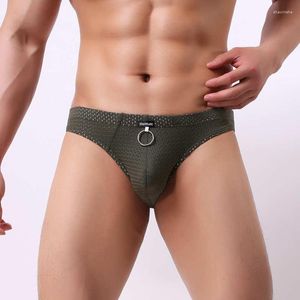 Underbyxor Sexig ihålig underkläder Hoop Briefs Gays Jockstrap Låg midja Beskabla hål Mäns trosor designade