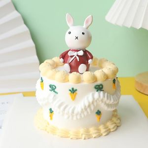 Festliga leveranser påskkaka dekoration djurprydnader topper fest dessert dekor födelsedag baby shower bakning