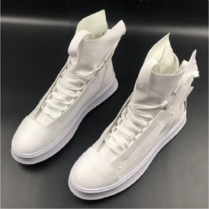 Fashion Comfortable Men Witte Casual schoenen Hoge top Lace Up Trending Man Leisure Shoes Platform Hip Hop Zapatos D2A49