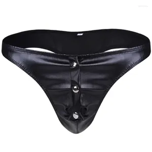 MUITAS MEN MEN PU BUTTOM BUTTER OPEN PENIS POUCH REDIMENTO COLOID IMITAÇÃO DE LATEX Briefs lingeria erótica e convexa de lingerie corporal