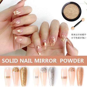 Paznokcie brokat 1pot/LOT lustro proszkowy metalowy kolor żel Poliska Chrome Pigment Decoration Manicure