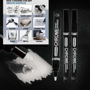 1PCS Chrome Mirror Marker Silver Liquid Pen para cartões pôsteres de rocha canecas de vidro cerâmico tinta artesanal metálica