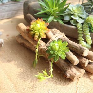 Decorative Flowers Artificial Succulents Plants Fake Succulent Bonsai Plastic Flower Land Lotus Rare For Garden Home Office Decor AF68515