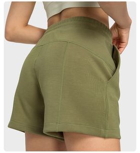 LL Damen-Yoga-Shorts, kurze Übungshose, weiche Fitnessbekleidung, Mädchen, die elastische Damenhose, Sportbekleidung laufen