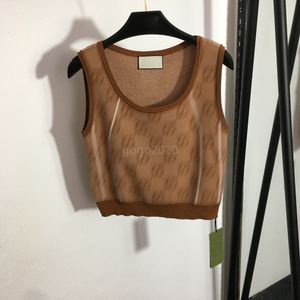 23SS Women Designer Tee Vest dzianki jogging t koszule z całymi literami motyw uprawek wierzchołek luksusowy projektant marki stretch bez rękawów pullover jumper jumper