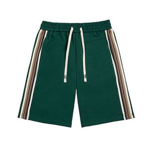 Mäns shorts 2022SS Side Stripe Green Shorts Män kvinnor High Street Shorts Casual Loose Breeches G230316