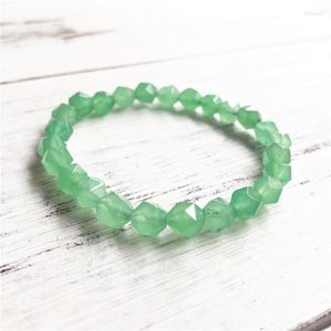 Strand 8MM Natural Beautiful Section Green Aventurine Bracelet Fahion Men's And Women Jewelry Personality Big Beads Charm Wrist