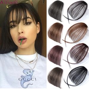 Bangs Wholesale 100% Human Hair Air Bangs Clip In Blunt Fringe Bangs Indian Natural Thinning Hairpiece For Women Girl Can be Dyed 230317