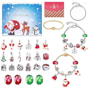 Шармовые браслеты Рождественский календарь пришествия календарь ювелирные изделия Diy Charms Bracelet Make Kit For Kids Обратный отсчет
