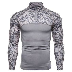 T-shirt da uomo T-shirt da ginnastica mimetica tattica T-shirt da uomo a maniche lunghe Abbigliamento militare Camicia da combattimento Costume da esercito d'assalto 230317