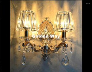 Wall Lamp European Modern Crystal Bedroom K9 Clear/Amber Sconce AC D