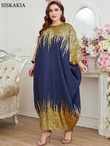 Ethnische Kleidung Abayas für Frauen Boho Retro bedrucktes Maxikleid Fledermausärmel Kontrastfarbe Sommer Kimono Arabische Kleider 230317