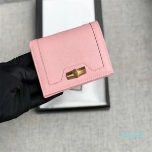 leather long Bamboo wallet women wallets classic long purse lady money bag zipper pouch