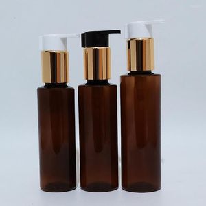Storage Bottles 100ml 120ml 150ml Empty Gold Screw Lotion Pump Liquid Soap Washing Dispenser Cosmetic Packaging Bottle DIY Containers