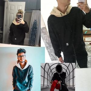 Erkek Hoodies Zaful Sweatshirt Erkekler/Kadınlar Renk Engelleyici Mektup Yama Detay Pep Pep Popa Sakulakları Sıradan Kalça Sokak Giyim
