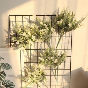 Decorative Flowers Christmas Artificial Plant Bouquet For Home Decor Lavender Plastic Fake Flower Wreath Autumn Wedding Party Decoration