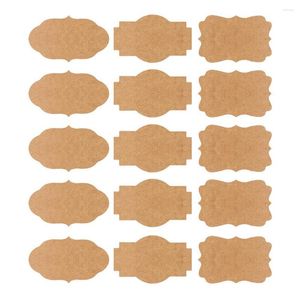 Embrulho de presente 600pcs Removável etiqueta adesiva Diy Auto adesivo Pantagem de cozinha Papel marrom 3 formas Classificação de restaurante