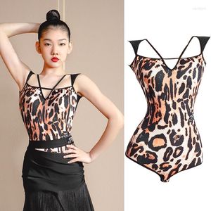 Stage Wear 2023 Women Leopard Latin Dance Clothes Sleeveless Tops Adult Skirts Salsa Dancing Performance VDB3588