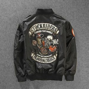 Kurtki męskie Stockriders Motorcycle Bomber Trench Baseball Baseball Skull Pilot Pilot Windbreaker Thin Spring Autumn 230317