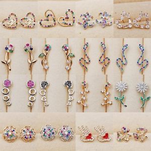 Stud Earrings Fashion Women's Jewelry Red Stone Crystal Flowers Earring For Women Luxury Gift