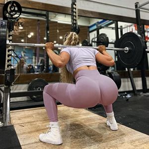 Legginsy dla kobiet wzmacniają legginsy bezproblemowe szarpnięcie legginsy Kobiety naciśnij łup gimnastyczne rajstopy fitness wysokie pasy jogi samica 230317