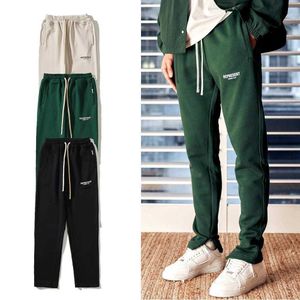 2023 High Street Fashion Brand Pants Pants, alimentado por zíper, dividir, Drawcord Casual Men's Loose Children