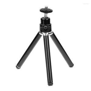 Tripods Mini Esnek Tripod 2 Bölüm Stand Tutucu Projektör Kamera Alüminyum Alaşım Masaüstü Cep Telefonu