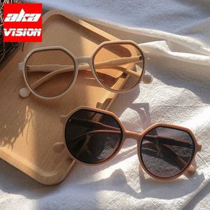 Sunglasses AKA VISION Round Sunglasses Women 2021 Cateye Eyeglasses Luxury Brand Glasses for Girl Vintage Shades for Women Wholesale UV400 G230225