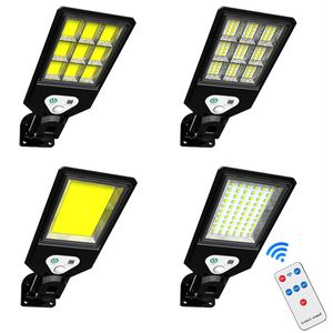 Outdoor Solar Street Light COB LED Wall Lamps with 3 Light Mode Human Body Induction Waterproof Material for Garden Terraces usalight