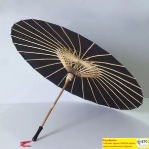 Handmade Black Fabric Silk Craft Umbrella Wedding Bridal Party Sun Umbrella Photo Prop Chinese Parasol