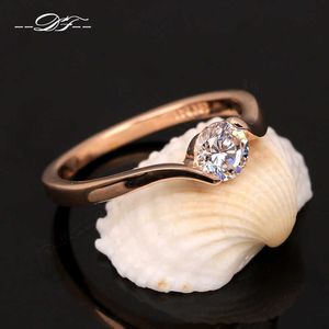 حلقات الفرقة النمساوية مكعب Zirconia المشاركة/حلقات إصبع الزفاف للنساء Rose Gold Color Fashion Jewelry for Women DWR239 G230317