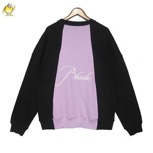 Men's Hoodies casual loose hoodie Style trend fashion Autumn and Winter Black Purple Splice Sweatshirts Men Women Classic Embroidery Casual Oversize Cardide Hoodie