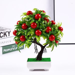 Flores decorativas 24pcs Apple Fruit Fruit Flower Plástico Planta para decoração de casamento Decoração de jardim para festa de Natal