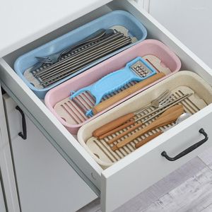 Dinnerware Sets Grade Wheat Straw Cutlery Separator Kitchen White Storage Box Drawer Free Assemble Boxes Separate