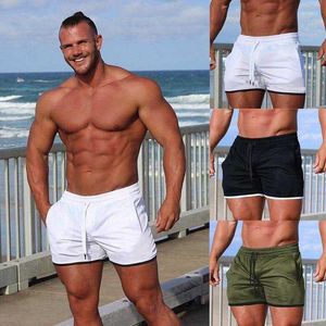 Kör shorts män fitness bodybuilding sport man sommar gym sportkläder jogger strand mesh snabb torr träning man