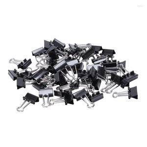 Metal Spring Bindes Clip for Paper Document Office Stationery Clips 15mm 48pieces Black