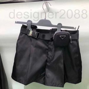 Damen Shorts Designermode Yang Mi Waistpack Sommer Neues Dreieck Lose Hohe Taille Breites Bein Freizeithose OBVI