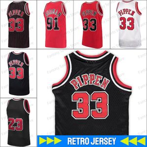 Retro Rose Basketball Jersey Dennis Rodman Pippen 23 Classics Koszulki Męskie szyte Czerwony Biały Czarny Throwback Koszykówka Mężczyźni Dzieci Młodzież