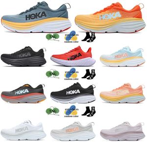 Stivali da moto Bondi 8 Scarpe da corsa Hoka Uomo Donna Sneaker Clifton Marathons Sport all'aria aperta Carbon X2 Hot Coral Shadow Lunar Rock Classic trend