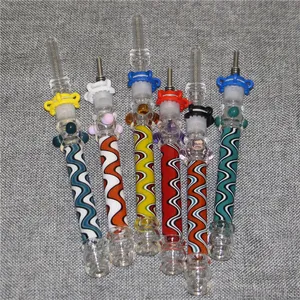 Smoking Pipes Glass NC Kit with Titanium Tips Dab Straw Oil Rigs Wax Dabber Tool Nectar Collectors Freezable