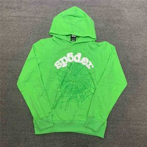 Men's Hoodies Sweatshirts Spder Young Thug Angel Hoodie Men Women Spider Web Pattern Cotton Sweatshirts High Quality Green Hip Hop Streetwear T XXD