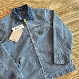 Giacche da uomo 2023 Carharttlys jeans giacca marca di moda carhart tela lavabile tintura di cera detroit cappotto da lavoro in stile americano etichetta di abbigliamento sciolta MC83