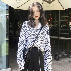 Kvinnor Bluses Moda Feminina Punk Style Blus Fashion Designer Brand Autumn Women Zebra Mönster Skjortor Plus Size Tops Camisa