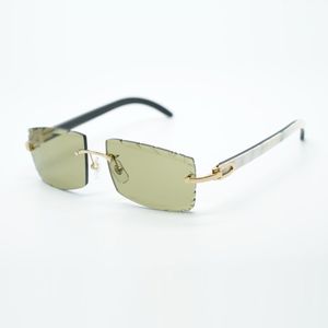 Buffs chłodne okulary przeciwsłoneczne 3524031 z naturalnymi białymi i czarnymi hybrydowymi nogami rogu bawołów i soczewką 57 mm
