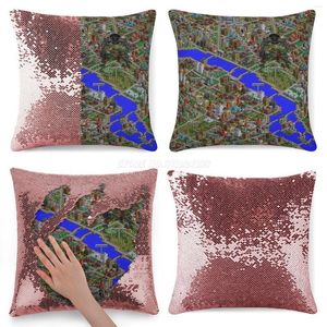 Pillow Case SimCity 2000 No Logo Sim City Paris-HD Sequin Pillowcase Cafe Home Decor Color Changing 2 G