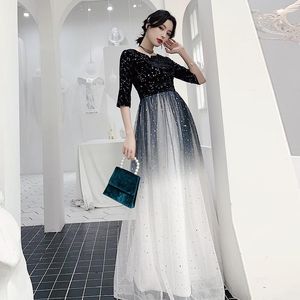 Ethnische Kleidung, chinesischer orientalischer Sternenhimmel, Farbverlauf, Hochzeit, Damen, sexy Fantasie, Cheongsam, Abendkleid, elegante Prinzessinnenkleider, modern